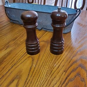 Vintage Wood Salt Shaker and Pepper Grinder